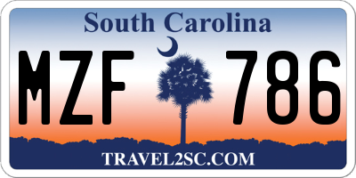SC license plate MZF786