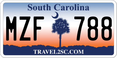 SC license plate MZF788