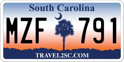 SC license plate MZF791