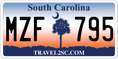 SC license plate MZF795