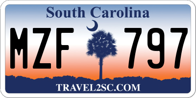 SC license plate MZF797