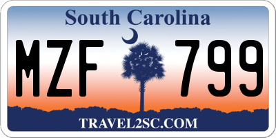 SC license plate MZF799