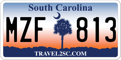 SC license plate MZF813