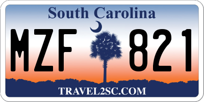 SC license plate MZF821