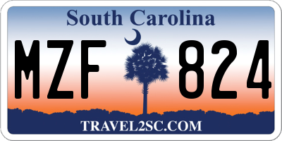 SC license plate MZF824
