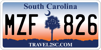 SC license plate MZF826