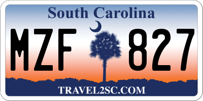 SC license plate MZF827