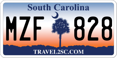 SC license plate MZF828
