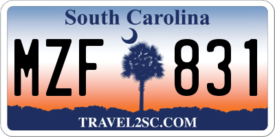 SC license plate MZF831