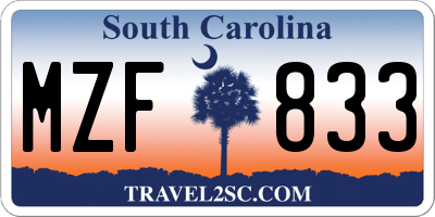 SC license plate MZF833
