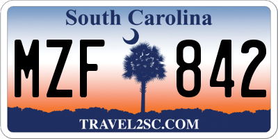SC license plate MZF842