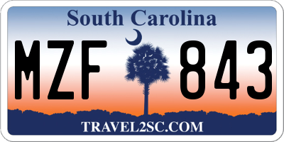 SC license plate MZF843