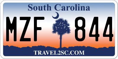 SC license plate MZF844