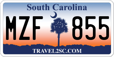 SC license plate MZF855