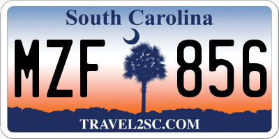 SC license plate MZF856