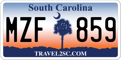SC license plate MZF859