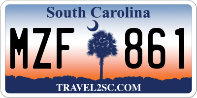 SC license plate MZF861
