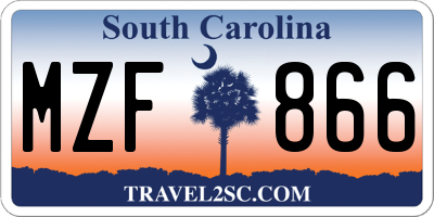 SC license plate MZF866