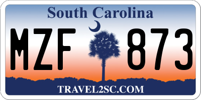 SC license plate MZF873