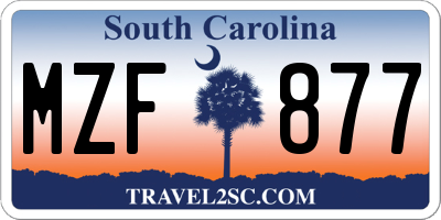 SC license plate MZF877