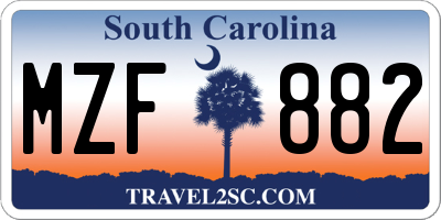 SC license plate MZF882
