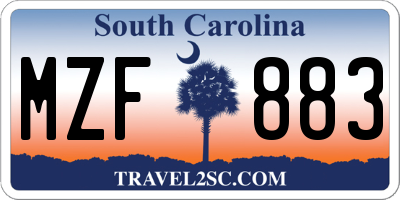 SC license plate MZF883