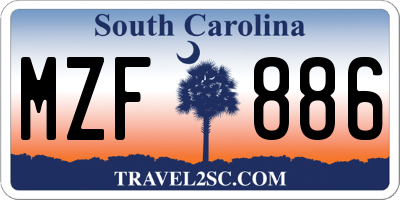 SC license plate MZF886