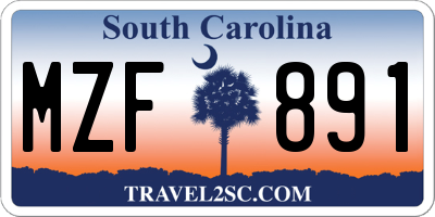 SC license plate MZF891