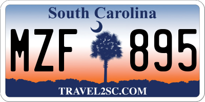 SC license plate MZF895