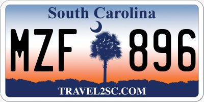 SC license plate MZF896