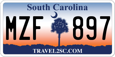 SC license plate MZF897