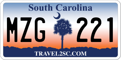 SC license plate MZG221