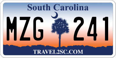 SC license plate MZG241