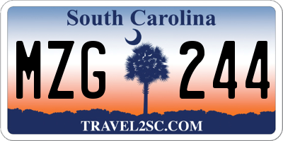 SC license plate MZG244