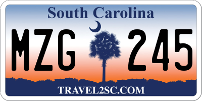 SC license plate MZG245