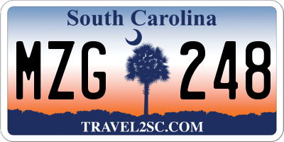 SC license plate MZG248