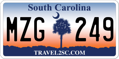 SC license plate MZG249