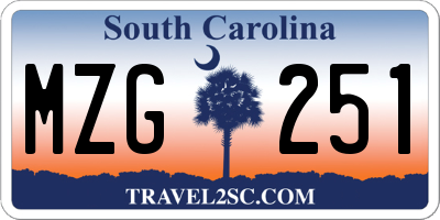 SC license plate MZG251