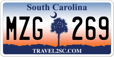 SC license plate MZG269