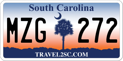SC license plate MZG272