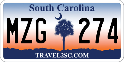 SC license plate MZG274