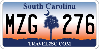 SC license plate MZG276