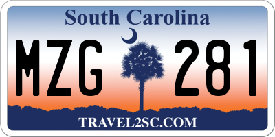 SC license plate MZG281