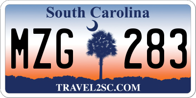 SC license plate MZG283