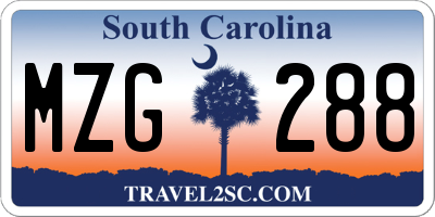SC license plate MZG288