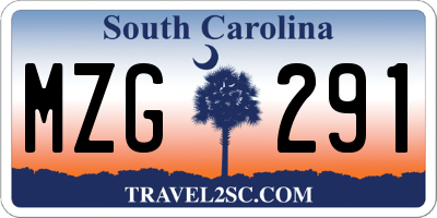 SC license plate MZG291