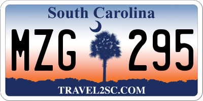 SC license plate MZG295