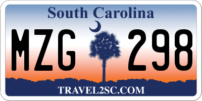 SC license plate MZG298