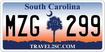 SC license plate MZG299