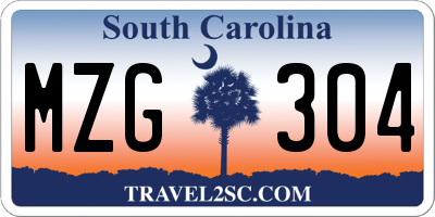 SC license plate MZG304